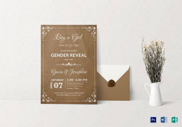 gender reveal party invitation template