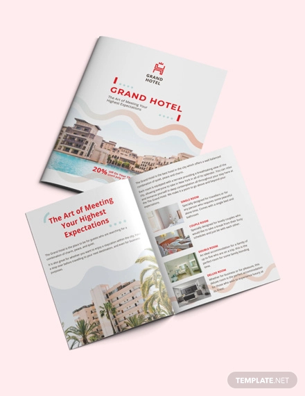 grand hotel bi fold brochure template