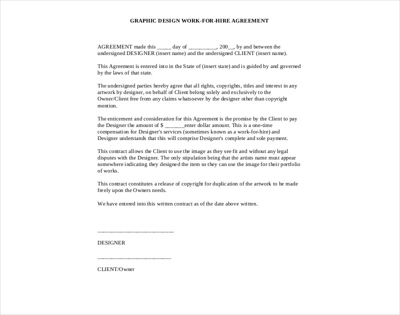 graphic design work for hire agreement 