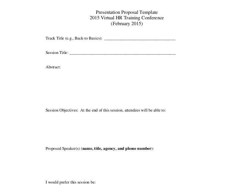 hr training proposal template
