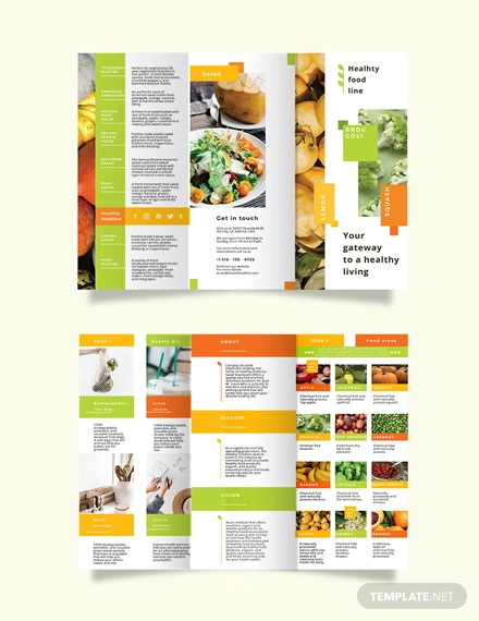 Health Nutrition Tri Fold Brochure Template