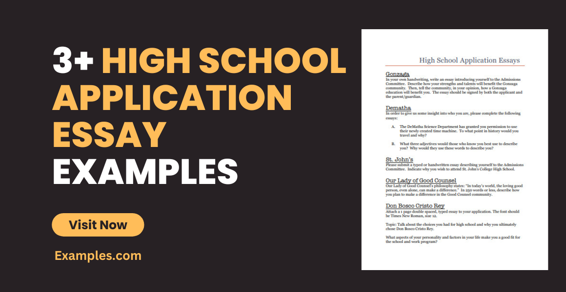 high school application essay examples