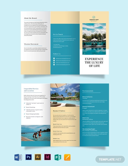 Hill Resort Tri Fold Brochure Template