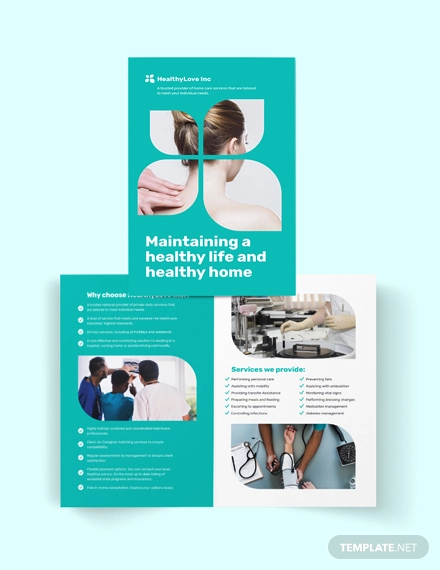home healthcare bi fold brochure template