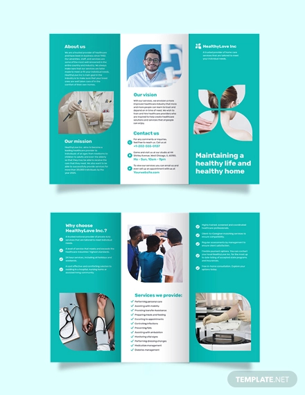 Home Healthcare Tri Fold Brochure Template