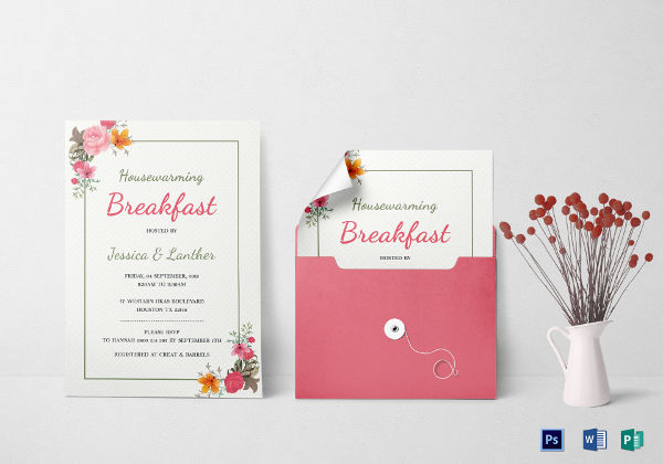 housewarming breakfast party invitation template