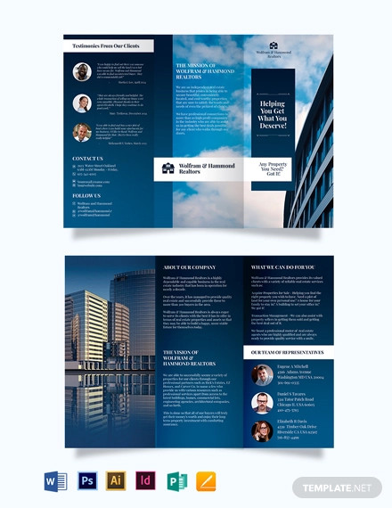 Independent Real Estate Agent Agency Tri Fold Brochure Template