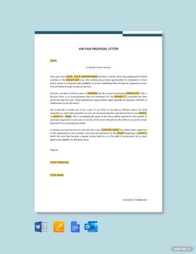 job fair proposal letter template