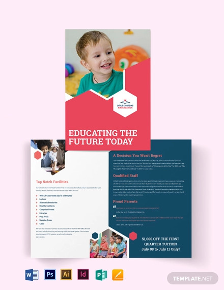 little einsteins kindergarten bi fold brochure template