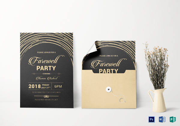 modern farewell party invitation template
