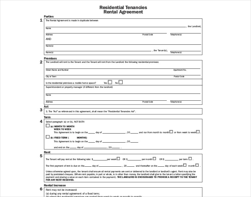 periodic residential tenancy rental agreement