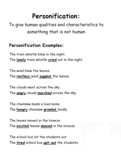 personification examples