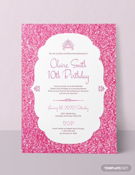 Princess party Invitation Template