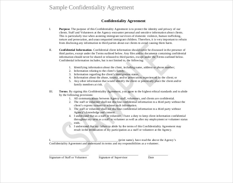 Confidentiality Agreement - 25+ Examples, Format, Pdf | Examples