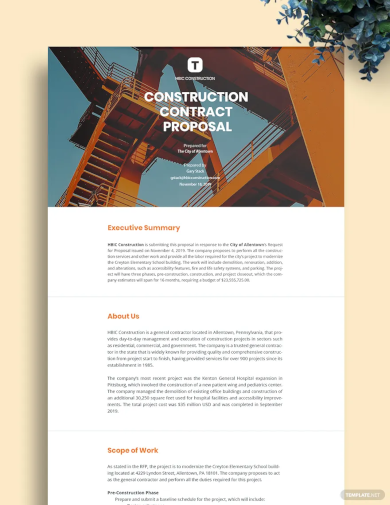 Construction Proposal Examples - 32 in PDF | MS Word | PSD | AI | Examples