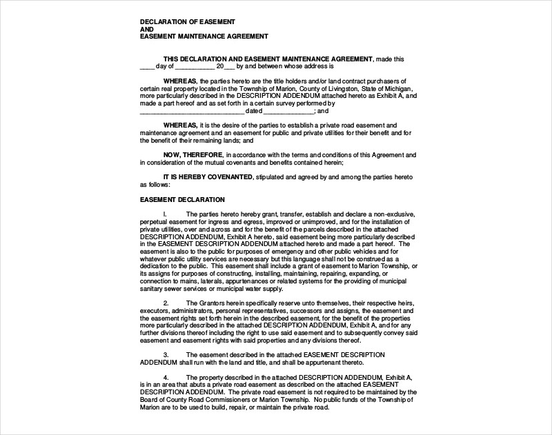 private road maintenance agreement
