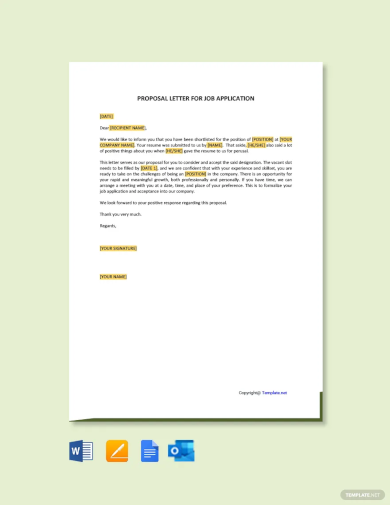 proposal letter for job application template