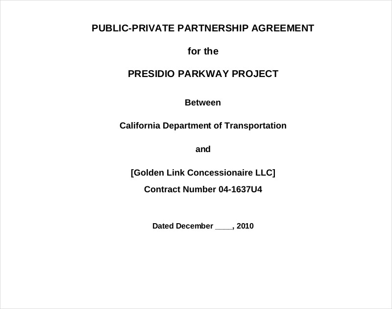 public private partnership agreement