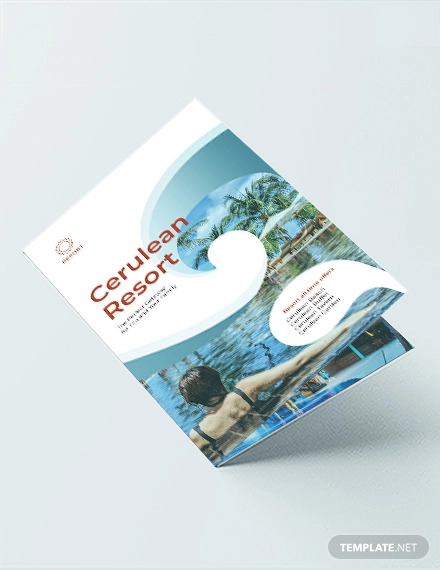 resort bi fold brochure template