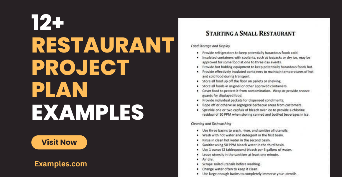 restaurant project plan examples