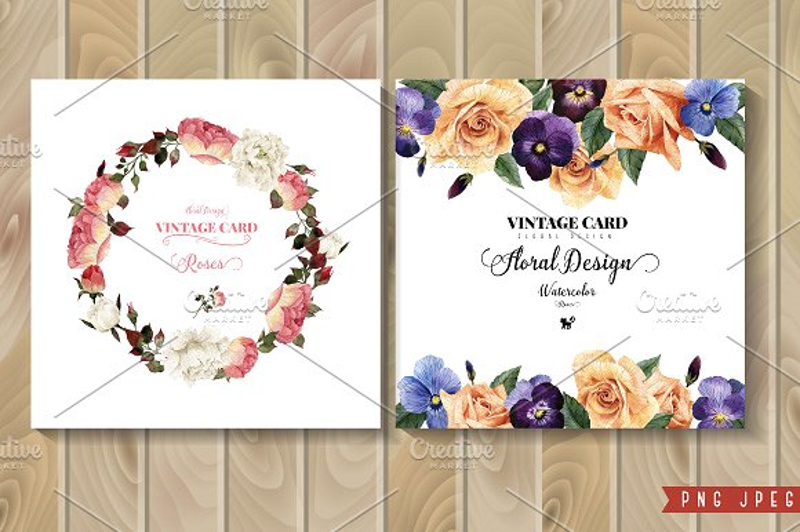 rose floral greeting card example