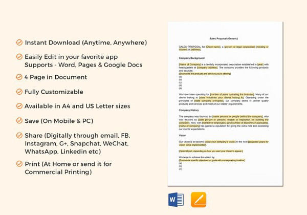 Sales Proposal - 20+ Examples, Format, Pdf | Examples