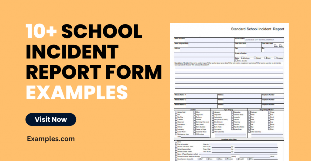 School Incident Report Form Examples