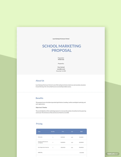 school marketing proposal template