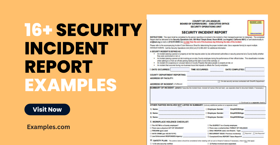 security incident report examples