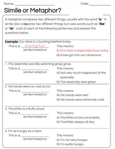 36+ Examples of a Simile - PDF | Examples