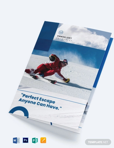 Ski Resort Bi Fold Brochure Template