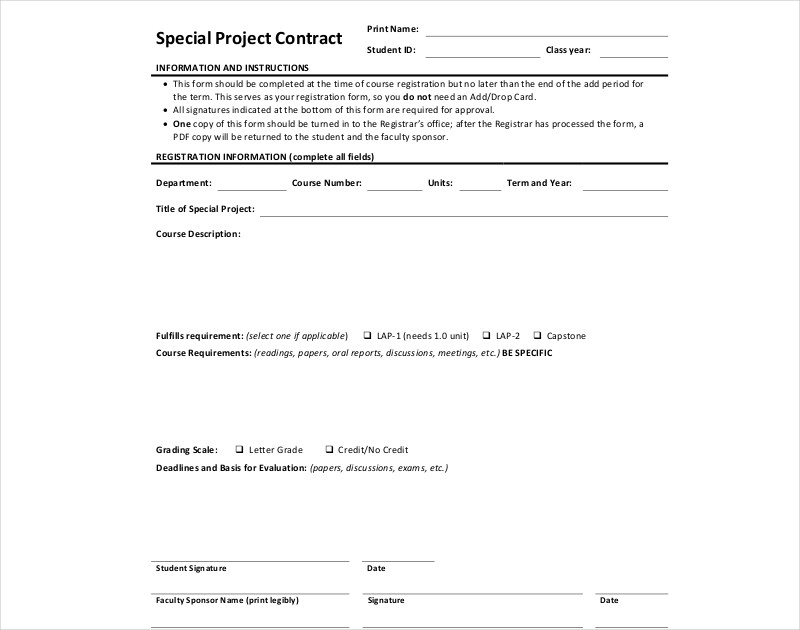 special project contract