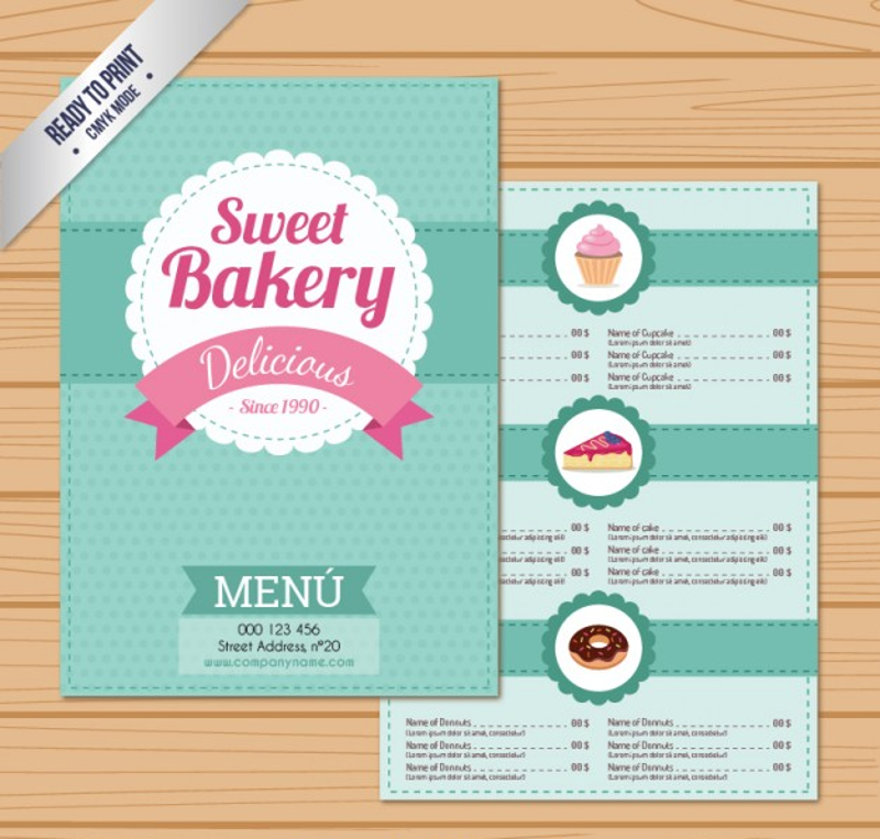 sweet bakery menu template