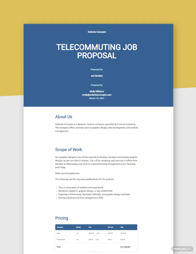 telecommuting job proposal template