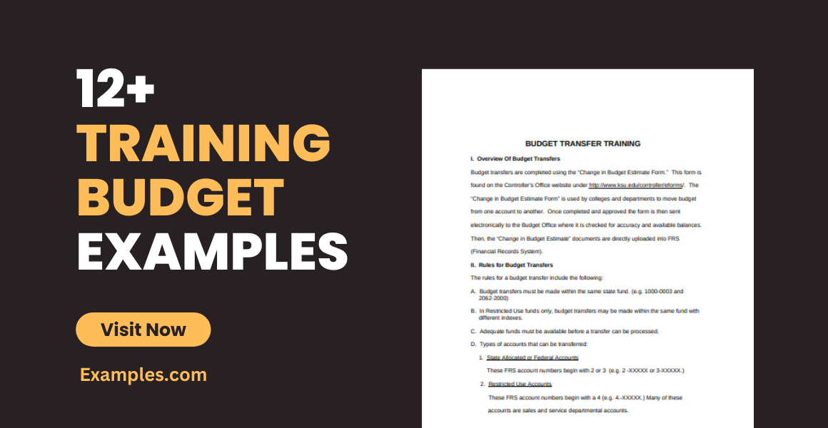 Training Budget - 12+ Examples, How to Organize, Format, PDF