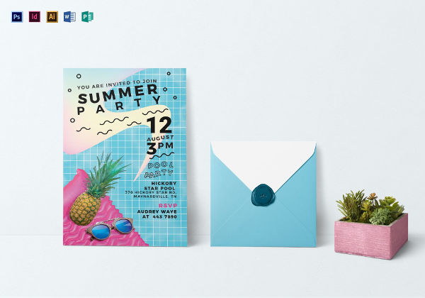 Tropical Summer Party Invitation