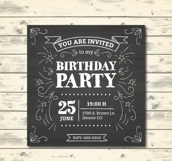 vintage birthday party invitation