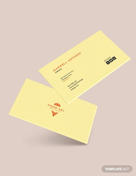 creative restaurant business card