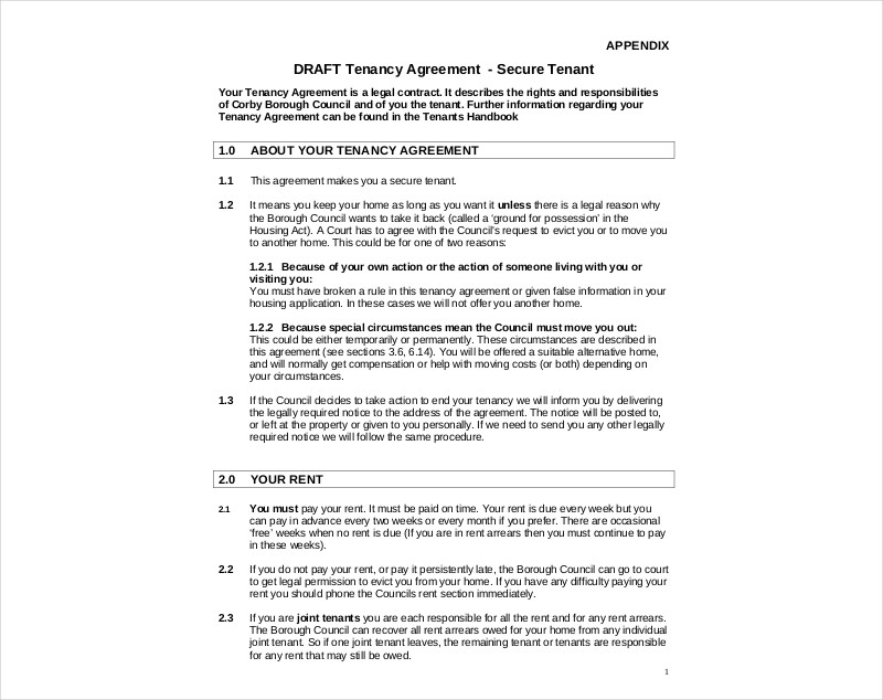 Supported Living Tenancy Agreement Template