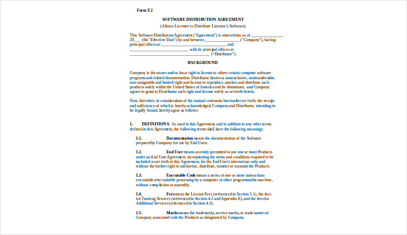 software distribution agreement 2