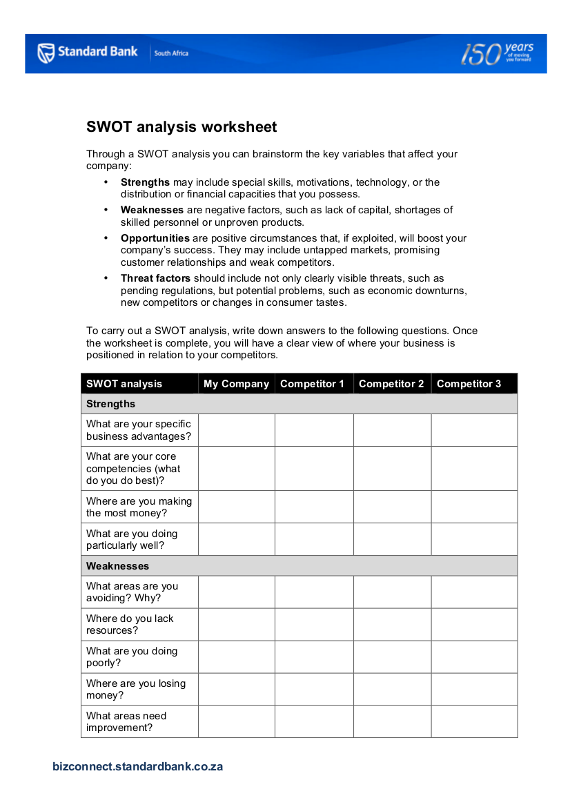 Swot Analysis In Word