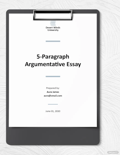 5 paragraph argumentative essay template