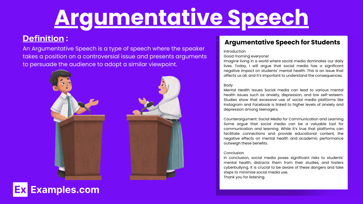 argumentative speech example for students