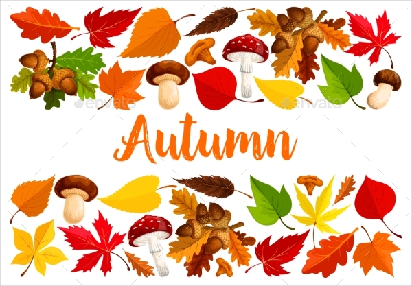 autumn falling leaf greeting card