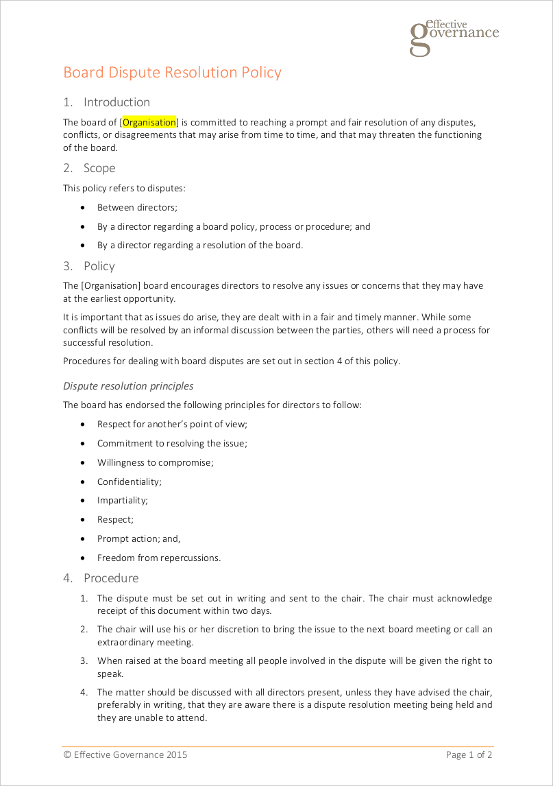 Dispute Resolution Policy 9+ Examples, Format, Pdf Examples