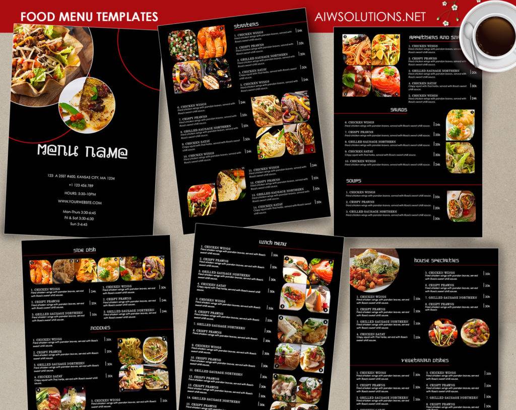 cocktail takeout menu template