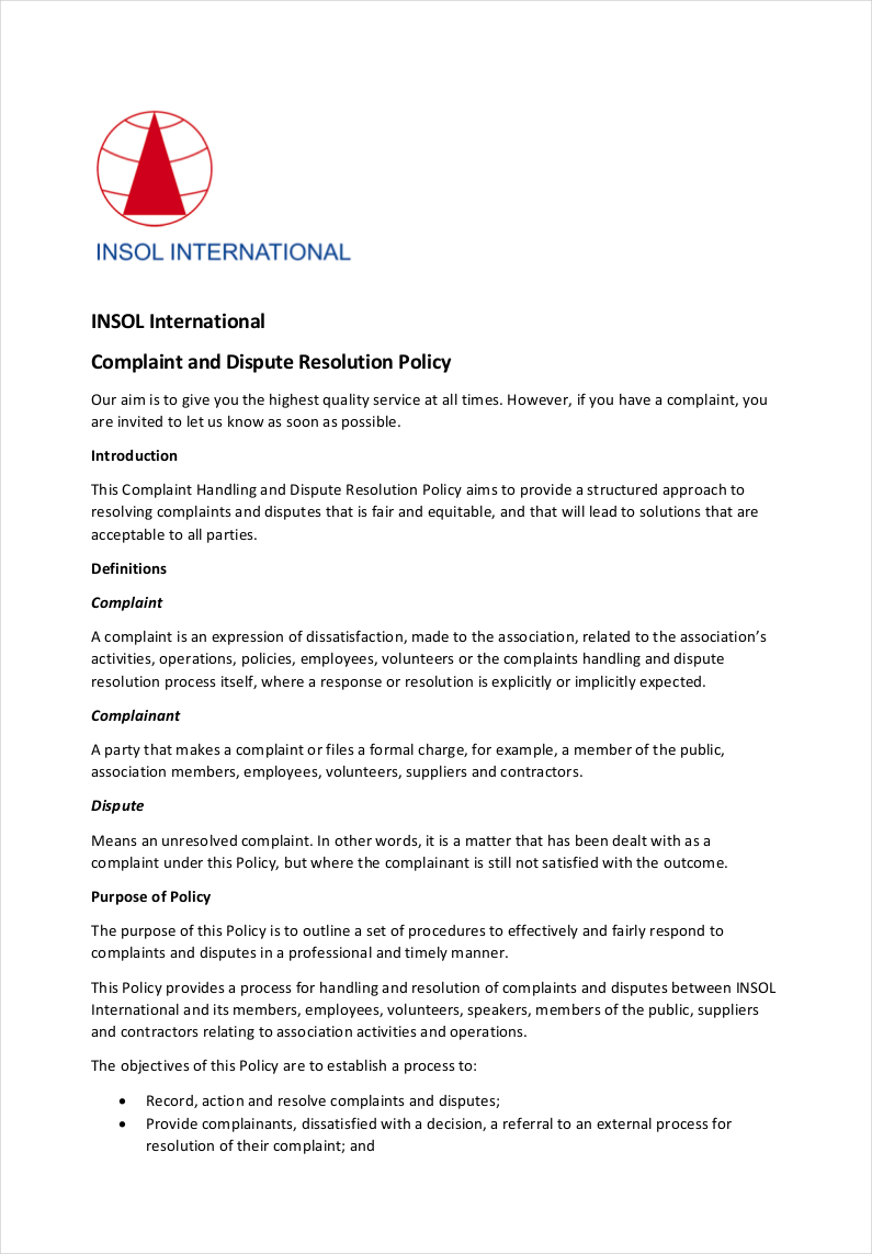 Conflict Resolution Agreement Template