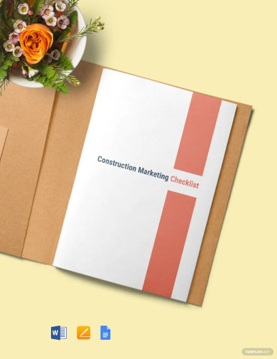 Construction Marketing Checklist Template