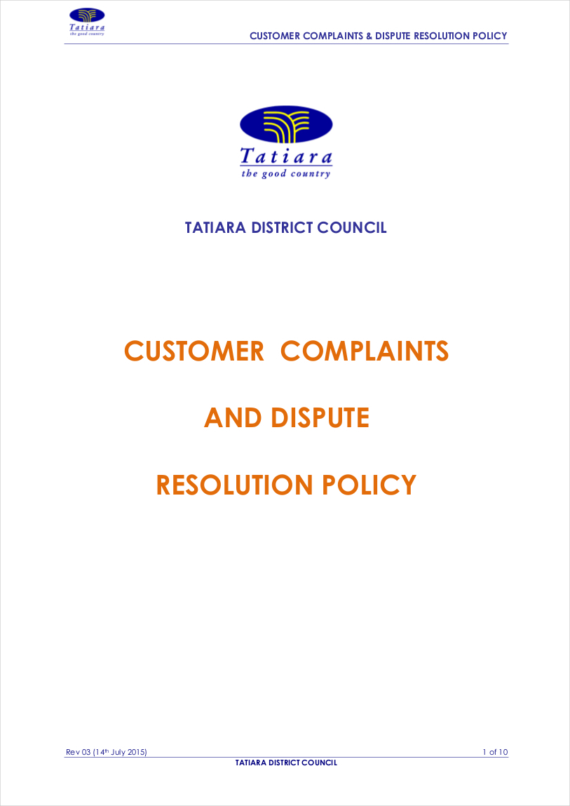 customer complaint and dispute resolution policy1