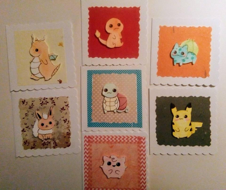 cute chibi pokémon greeting cards